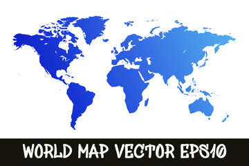 Colorful vector world map. North and South America, Asia, Europe, Africa, Australia. 
