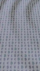 Bitcoin and currency on a gray background. Digital crypto currency symbol. Business concept. Market Display. 3D illustration