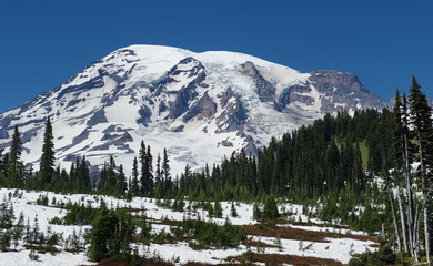 Seattle panorama on a summer sunny day. Down town of Washington state capital.