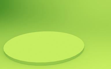 3d green cylinder podium minimal studio background. Abstract 3d geometric shape object illustration render. Display for food natural product.