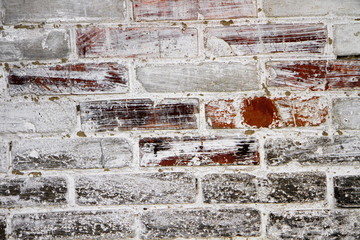 Old brick wall, old texture of red stone blocks closeup 1
