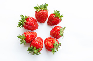 Red delicious strawberries for desserts and fresh juices in summer for ice cream