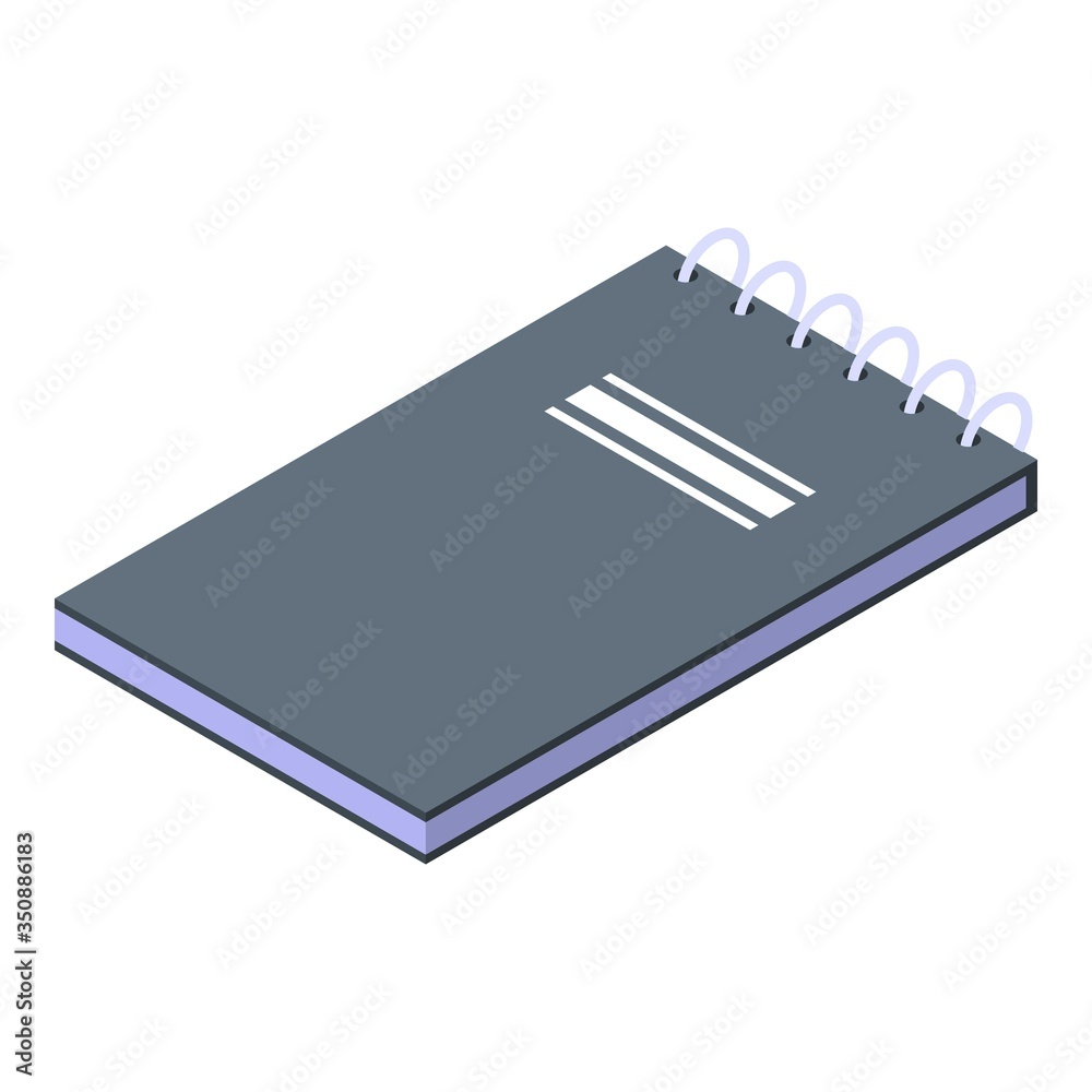 Poster notebook icon. isometric of notebook vector icon for web design isolated on white background