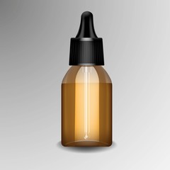 Bottle with pipette. Letterhead for your brand. Isolated vector