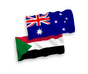 Flags of Australia and Sudan on a white background