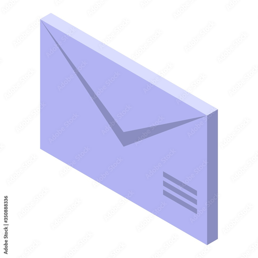 Poster envelope inbox icon. isometric of envelope inbox vector icon for web design isolated on white backgr