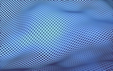 Abstract landscape on a purple-blue background. Cyberspace grid. Hi tech network. 3D illustration