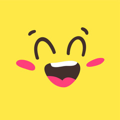 Cartoon drawing emoji. Hand drawn emotional face.Actual Vector illustration emoticon. Creative ink art work facial expression