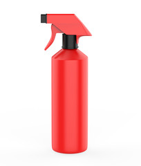 Spray Pistol Cleaner Plastic Bottle isolated On White Background. Ready For Your Design. Product Packing. 3d Illustration