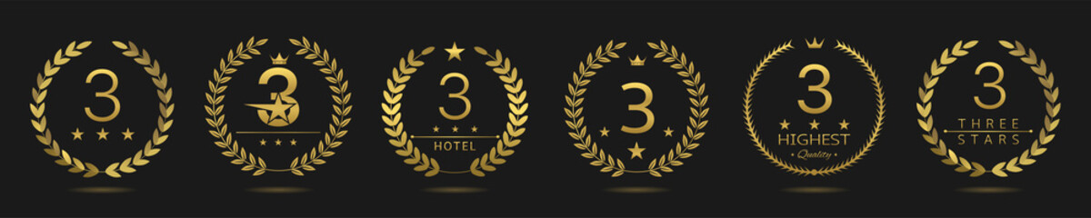 Best three stars hotel wreath labels