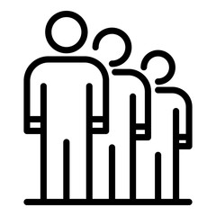 Fototapeta premium Sociology team icon. Outline sociology team vector icon for web design isolated on white background