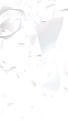 Flying sheets of paper isolated on white background. Abstract money is flying in the air. Vertical orientation. 3D illustration