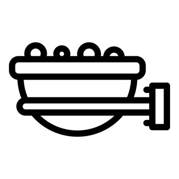 Bowl bird feeder icon. Outline bowl bird feeder vector icon for web design isolated on white background