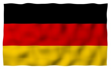 Naklejka premium Flag of Germany. Wide format 3D illustration. State symbol of the Federal Republic of Germany. 3D rendering
