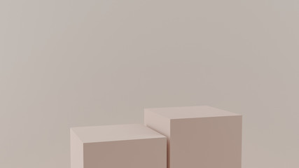 cosmetics stand product in pastel background,3d rendering design