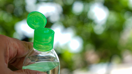 close up hand sanitizer liquid