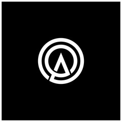 monoline triangle line art logo design