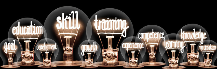 Light Bulbs with Skill Training Concept