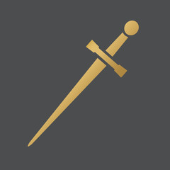 golden sword icon- vector illustration