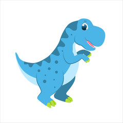 Cute cartoon vector blue dinosaur for kids