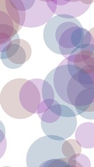 Multicolored translucent circles on a white background. Pink tones. 3D illustration