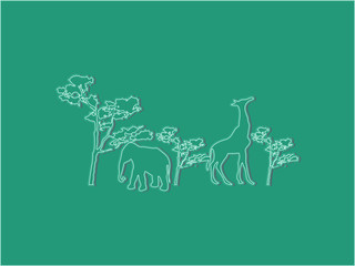 Silhouette of safari animal wildlife