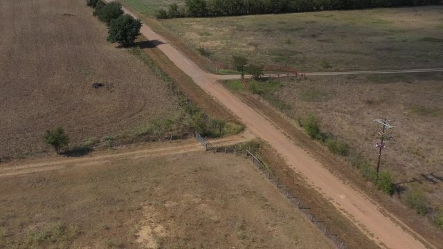 Rural Road and Farm Entrance Driveways, Burleson County, Texas, USA