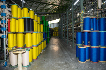 Production of nylon thread in a factory