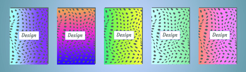 Set of covers design templates with vibrant gradient background. Modern trendy poster with geometric shapes