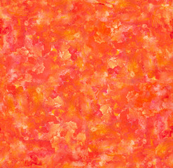 Watercolor seamless orange texture. Hand made seamless summer bright pattern for cloth, fabric, linen, wrapping paper