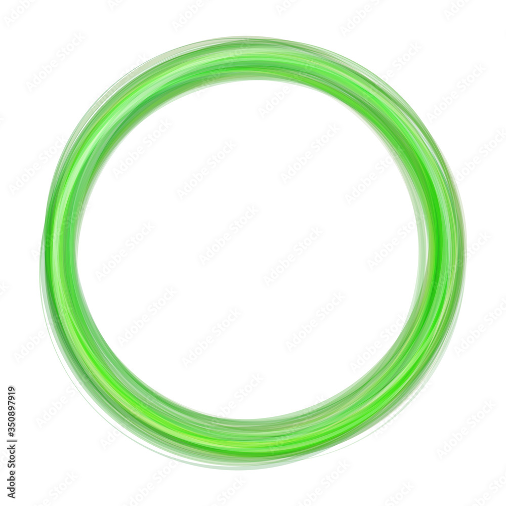 Poster Abstract green swirl circle on white background. Round green swirl frame or banner with place for your content. Eps 10 vector illustration gradient mesh. Abstract vector swirling circle background.