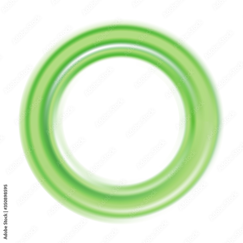 Fototapete Abstract green swirl circle on white background. Round green swirl frame or banner with place for your content. Eps 10 vector illustration gradient mesh. Abstract vector swirling circle background.