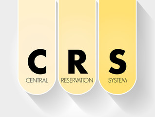 CRS - Central Reservation System acronym, technology concept background