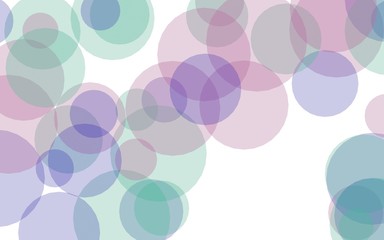 Multicolored translucent circles on a white background. Pink tones. 3D illustration