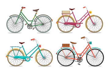 Retro Vector Bicycles. Bike Icon. Bicycle Symbol.