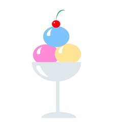 juicy tasty  ice cream illustration, colorful vector