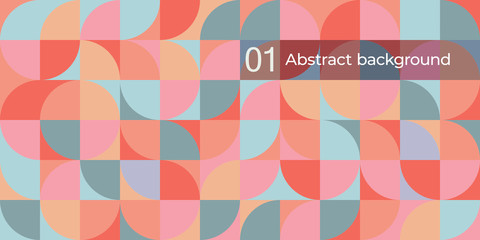 Abstract vector background of geometric round shapes. Colorful modern pattern. - 350904506