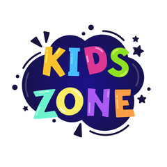 Kids zone vector cartoon banner