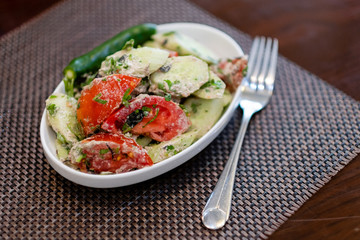 traditional Georgian vegetable salad with nuts
