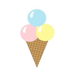 juicy tasty  ice cream illustration, colorful vector