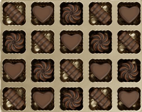 Realistic 3D Render of Chocolate Box