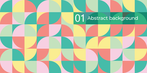Abstract vector background of geometric round shapes. Colorful modern pattern. - 350905362
