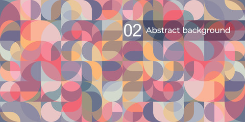 Abstract vector background of geometric round shapes. Colorful modern pattern.