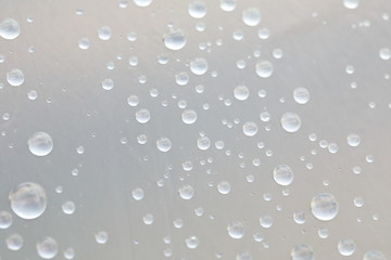 Background design made of water drops on a gray background	