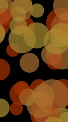 Multicolored translucent circles on a dark background. 3D illustration
