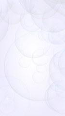 Abstract white background. Backdrop with light transparent bubbles. Vertical orientation. 3D illustration
