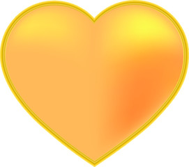 golden heart on white background