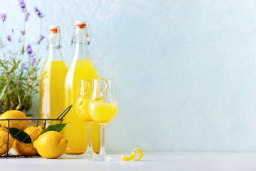 Limoncello traditional Italian alcohol drink