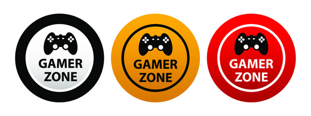 Fototapeta na wymiar gamer zone sign on white background