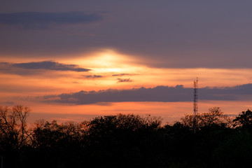 sunset over the lake